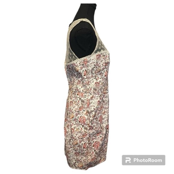 Atmosphere Delicate Floral Midi Dress Sweetheart Mesh Dot Illusion Neckline - Picture 2 of 13